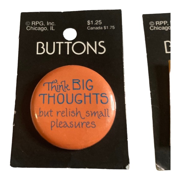 LOT of 5 Vintage Cool Positive Sayings Affirmations Button Pins - Picture 3 of 8